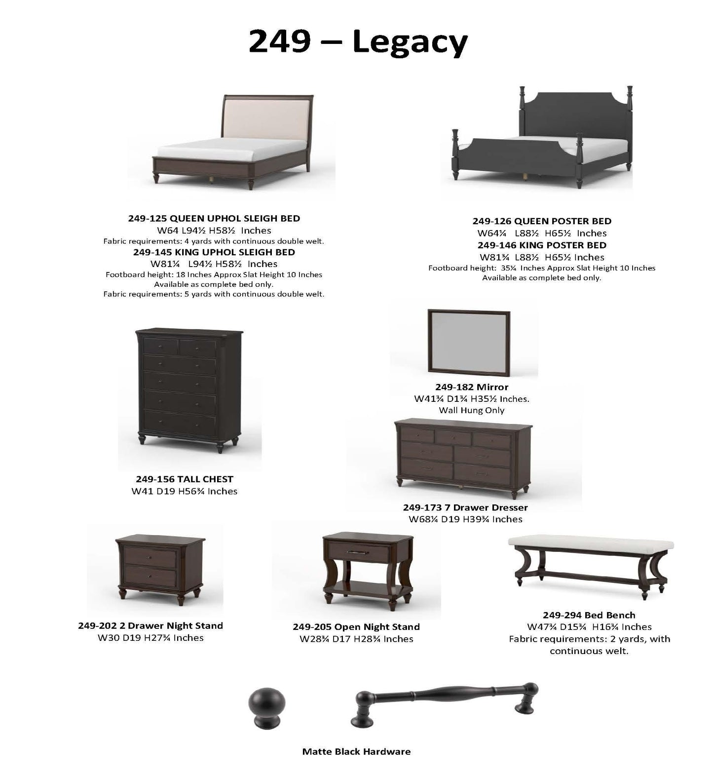Ensemble de chambre à coucher Legacy 249 Durham Furniture
